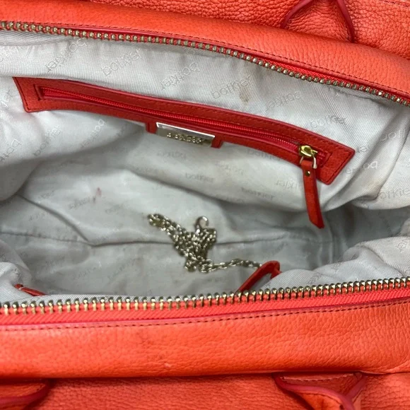 Botkier red Orange Leather Handbag satchel quiet luxury crossbody purse - Picture 10 of 11